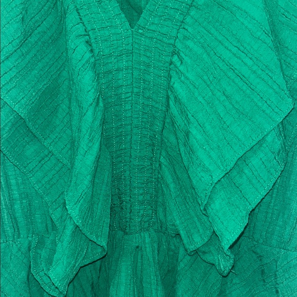 Green Pleated Women's Top - Picture 2 of 3